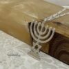 Sterling Silver Star of David Menorah Necklace - Jewish Jewelry Gift - handmade in Israel