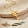 Sterling Silver Star of David Menorah Necklace - Jewish Jewelry Gift - handmade in Israel