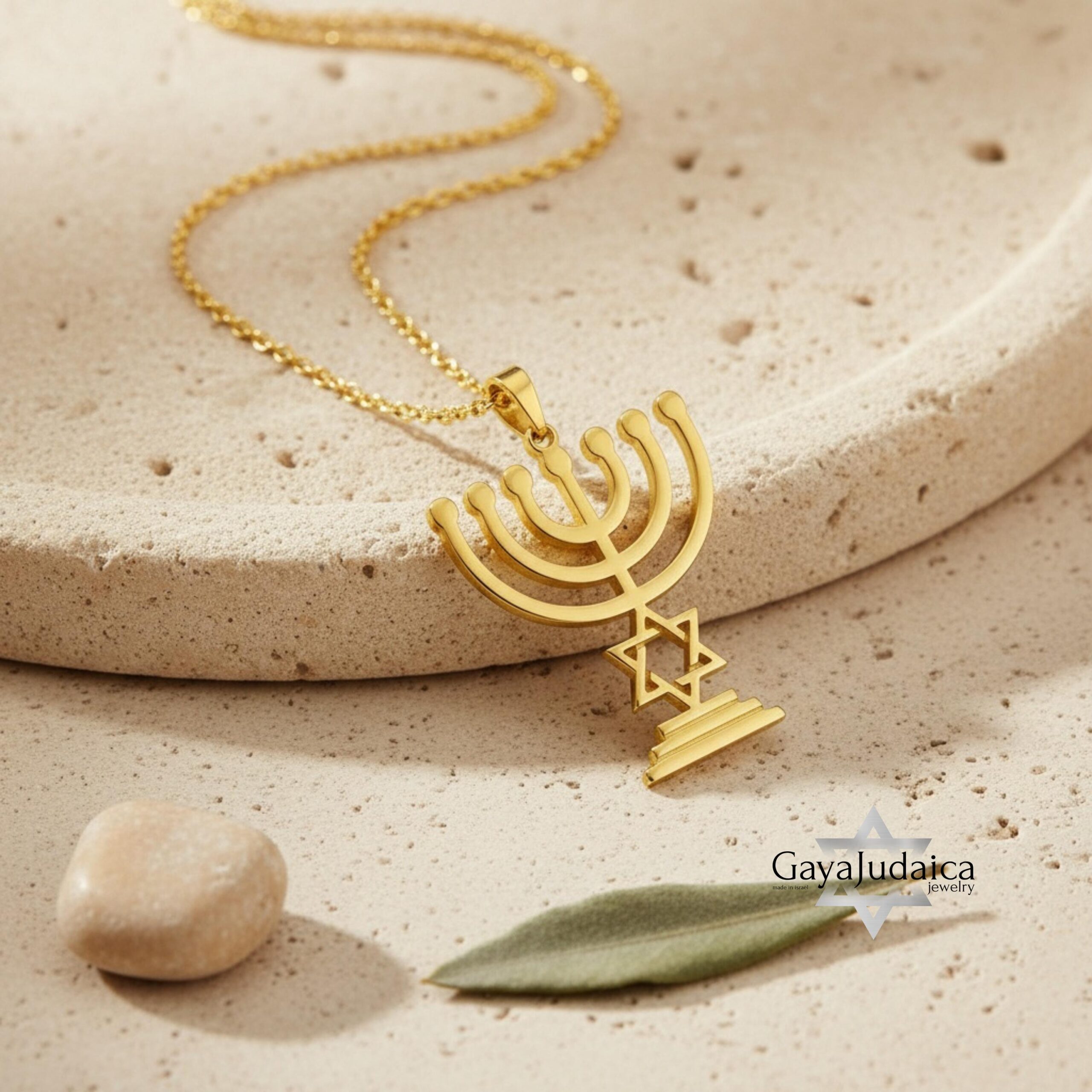 Sterling Silver Star of David Menorah Necklace, Jewish Jewelry Gift Sterling Silver Star of David Menorah Necklace, Jewish Jewelry Gift