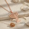 Sterling Silver Star of David Menorah Necklace - Jewish Jewelry Gift - handmade in Israel
