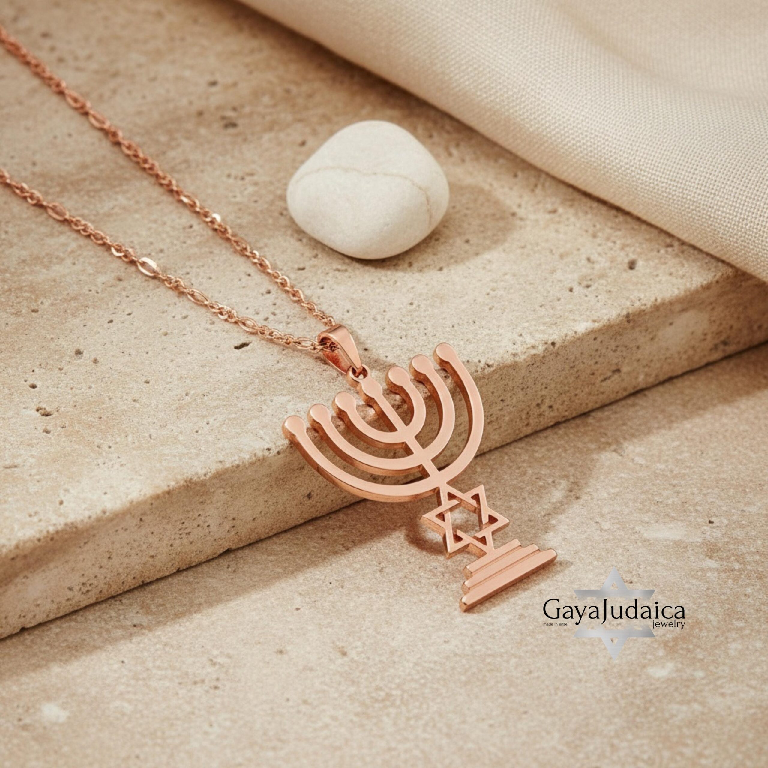 Sterling Silver Star of David Menorah Necklace, Jewish Jewelry Gift Sterling Silver Star of David Menorah Necklace, Jewish Jewelry Gift