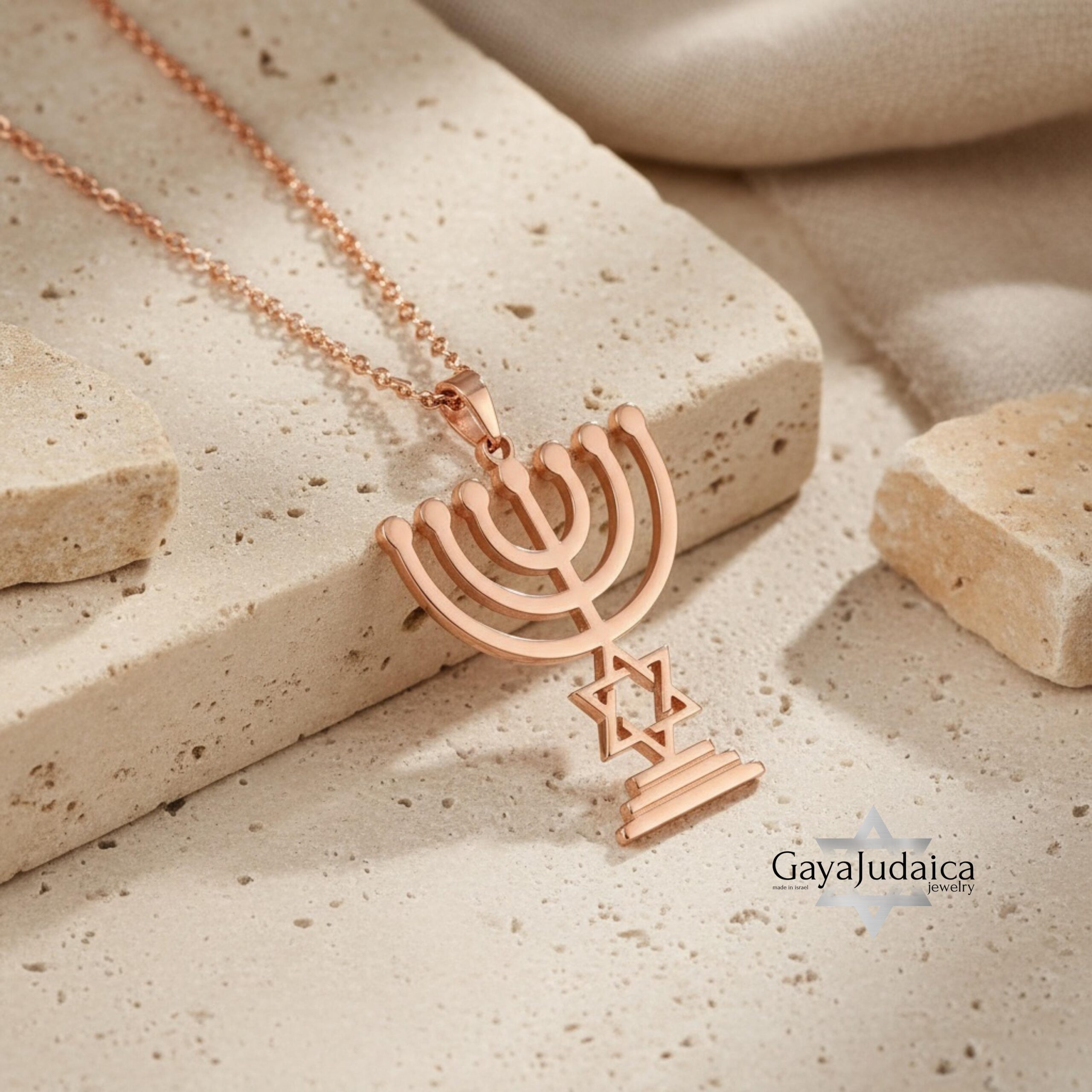 Sterling Silver Star of David Menorah Necklace, Jewish Jewelry Gift Sterling Silver Star of David Menorah Necklace, Jewish Jewelry Gift