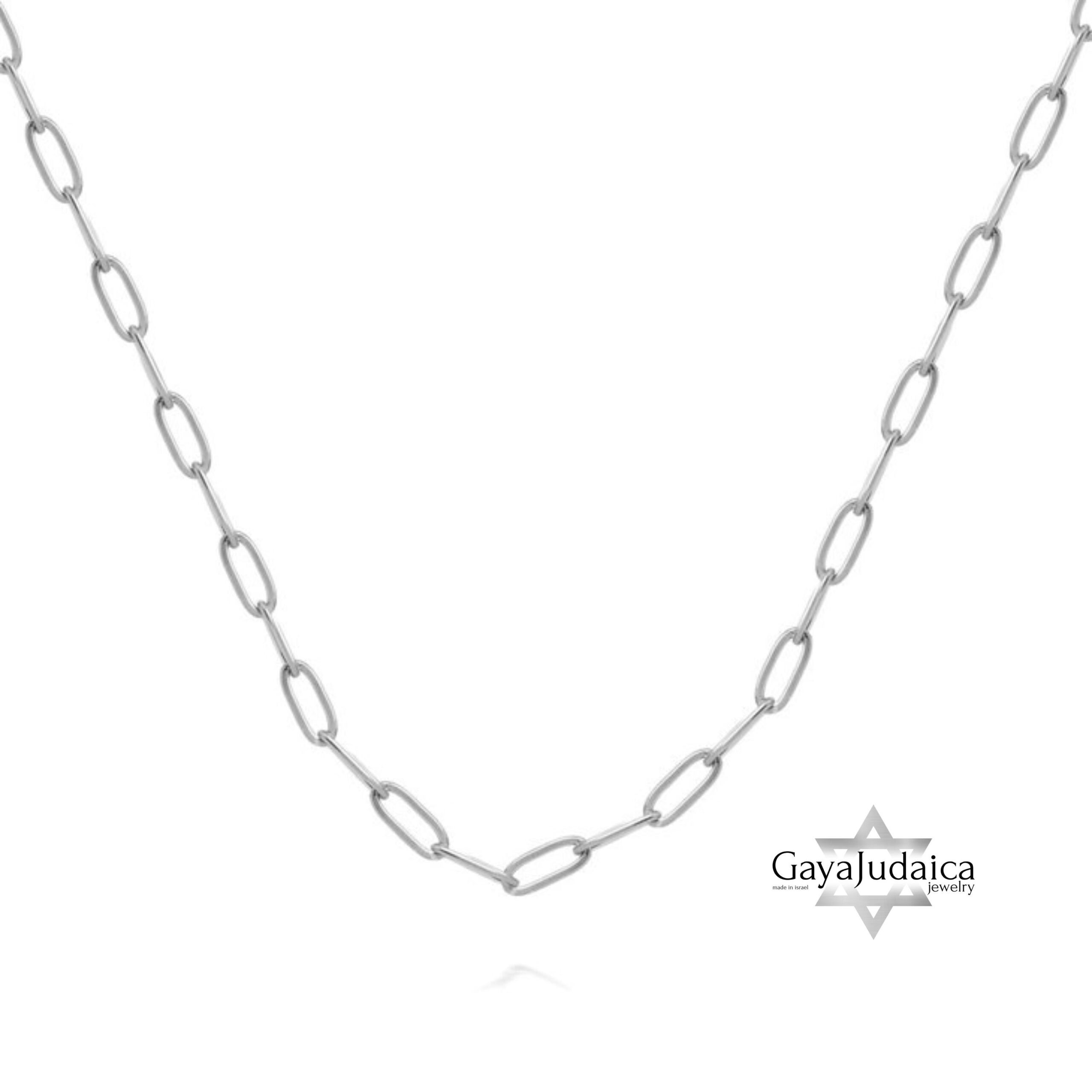 Charm Holder Necklace Sterling Silver Paperclip Chain, 4mm or 5mm Links, Gold Plated Option Charm Holder Necklace Sterling Silver Paperclip Chain, 4mm or 5mm Links, Gold Plated Option