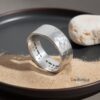 Hebrew Hammered Sterling Silver Wedding Band: Personalized Jewish Ring - handmade in Israel