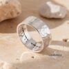 Hebrew Hammered Sterling Silver Wedding Band: Personalized Jewish Ring - handmade in Israel