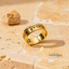 14K Gold Hebrew Wedding Band 8mm- Judaica Scripture Ring - handmade in Israel