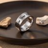 14K Solid Gold 10mm Hebrew Wedding Band, Personalized Engraving - handmade in Israel