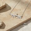 Hebrew Name Necklace, Sterling Silver Custom Nameplate, Gold or Rose Plated, Made in Israel - handmade in Israel