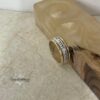 Two-Tone Sparkling Hebrew Bible Verse Ring - Sterling Silver & 14K Gold - handmade in Israel