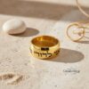 Custom hebrew bible verse Engraved Ring 9mm - Meaningful Jewish Gift - handmade in Israel