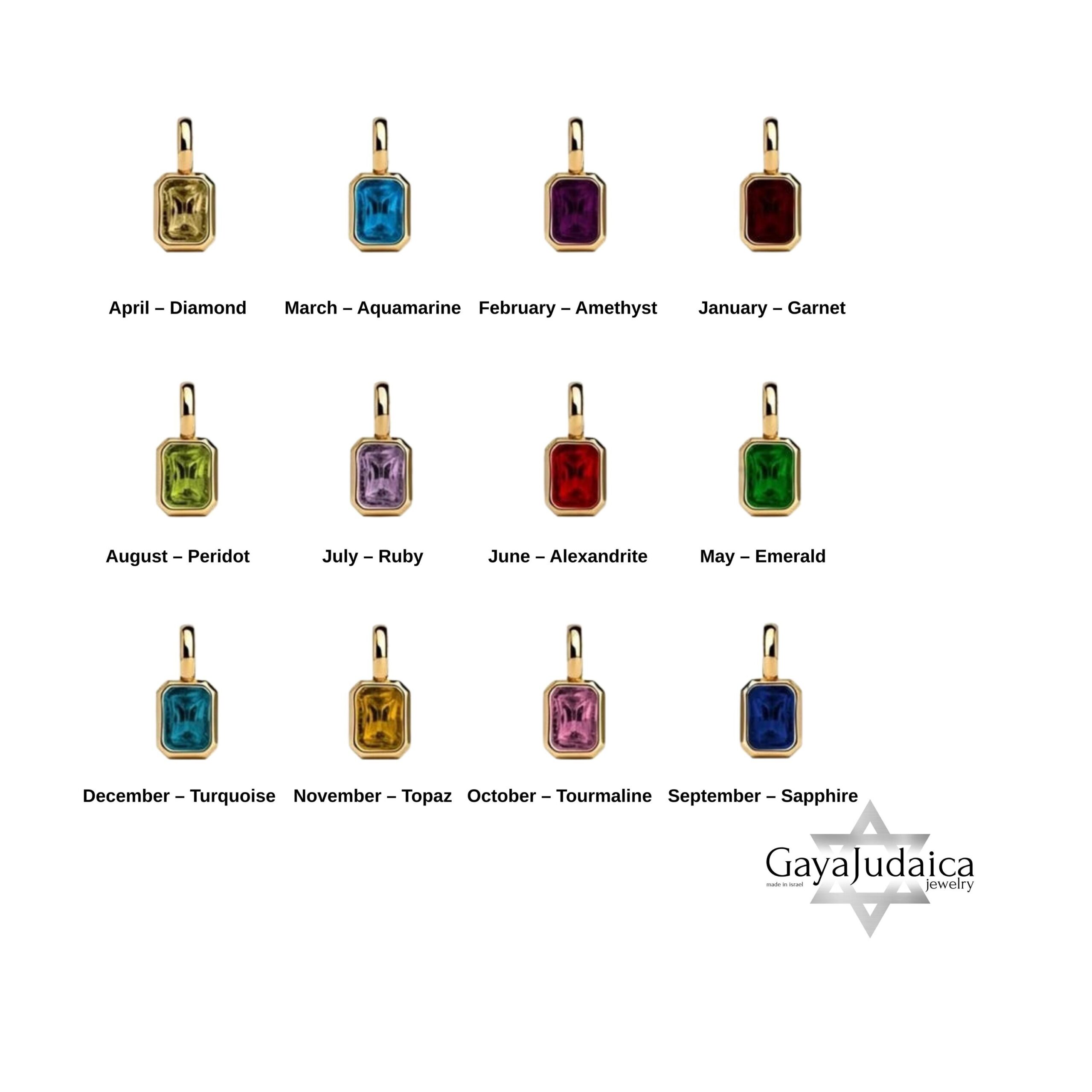Birthstone Bar Necklace, Gold-Tone Stainless Steel Pendant, Gift for Her Birthstone Bar Necklace, Gold-Tone Stainless Steel Pendant, Gift for Her