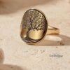 Engraved Family Tree Ring - Sterling Silver Unisex Band - handmade in Israel