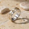Two-tone Hebrew ring, handmade in Israel