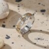 Two-tone Hebrew ring, handmade in Israel