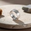 Hebrew Hammered Sterling Silver Wedding Band: Personalized Jewish Ring - handmade in Israel