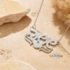 Custom Name Necklace in Hebrew, Sterling Silver Block Letters 17mm, Gold or Rose Plated - handmade in Israel