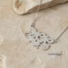 Custom Name Necklace in Hebrew, Sterling Silver Block Letters 17mm, Gold or Rose Plated - handmade in Israel