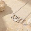 Custom Hebrew Name Necklace - Efi Sabress Font, Sterling Silver Pendant - handmade in Israel