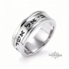 14K Solid Gold 10mm Hebrew Wedding Band, Personalized Engraving - handmade in Israel