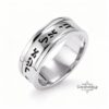 14K Solid Gold 10mm Hebrew Wedding Band, Personalized Engraving - handmade in Israel
