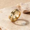 14K Solid Gold 10mm Hebrew Wedding Band, Personalized Engraving - handmade in Israel