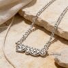 Custom Hebrew Name Necklace: Sterling Silver Open Design, Jewish Gift-Mother's Day Gift - handmade in Israel