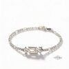 Hebrew Name Bracelet Sterling Silver, Figaro Chain, Personalized Letters, 5.5 to 7.5 Inch - handmade in Israel