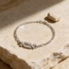 Hebrew Name Bracelet Sterling Silver, Figaro Chain, Personalized Letters, 5.5 to 7.5 Inch - handmade in Israel