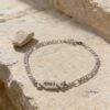 Hebrew Name Bracelet Sterling Silver, Figaro Chain, Personalized Letters, 5.5 to 7.5 Inch - handmade in Israel