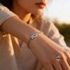 Hebrew Name Bracelet Sterling Silver, Figaro Chain, Personalized Letters, 5.5 to 7.5 Inch - handmade in Israel