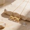 14K Gold Hebrew Name Necklace: Custom Jewish Jewelry, Israeli Gift - handmade in Israel
