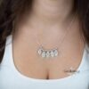 Multiple Name Necklace Sterling Silver, Engraved Hamsa Charms in Hebrew, 3 to 8 Pendants - handmade in Israel
