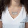 Multiple Name Necklace Sterling Silver, Engraved Hamsa Charms in Hebrew, 3 to 8 Pendants - handmade in Israel