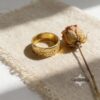Hebrew Ring 14K Solid Gold, 8mm Wide Band, Raised Name or Verse, Custom Engraved - handmade in Israel