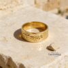 Hebrew Ring 14K Solid Gold, 8mm Wide Band, Raised Name or Verse, Custom Engraved - handmade in Israel