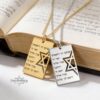 IDF Dog Tag Necklace 14K Solid Gold, Custom Hebrew Engraving, Star of David Pendant - handmade in Israel