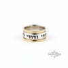 Hebrew Bible Verse Ring 10mm: Two Tone 14K Gold & Sterling Silver Wedding Band - handmade in Israel