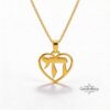 Chai Heart Necklace Sterling Silver, Cutout Hebrew Life Symbol, 21mm Judaica Pendant - handmade in Israel