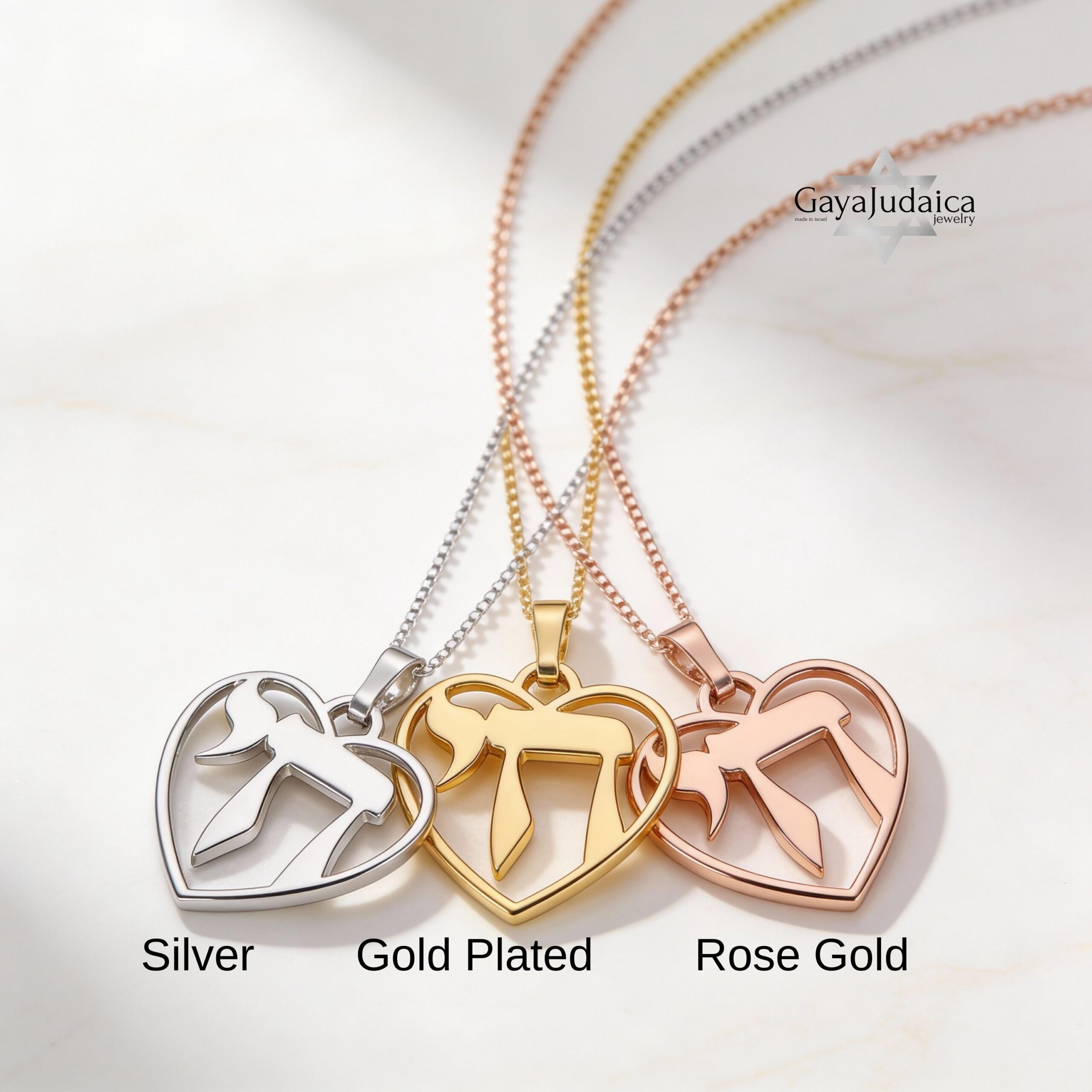 Chai Heart Necklace Sterling Silver, Cutout Hebrew Life Symbol, 21mm Judaica Pendant Chai Heart Necklace Sterling Silver, Cutout Hebrew Life Symbol, 21mm Judaica Pendant