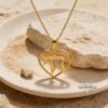 Chai Heart Necklace Sterling Silver, Cutout Hebrew Life Symbol, 21mm Judaica Pendant - handmade in Israel