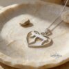 Chai Heart Necklace Sterling Silver, Cutout Hebrew Life Symbol, 21mm Judaica Pendant - handmade in Israel
