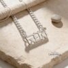 Custom Hebrew Name Necklace: Sterling Silver Open Design, Jewish Gift-Mother's Day Gift - handmade in Israel