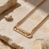 Personalized Hebrew Name Necklace: Sterling Silver Cuban Chain, Jewish Jewelry-Mother's Day Gift - handmade in Israel
