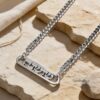 Personalized Hebrew Name Necklace: Sterling Silver Cuban Chain, Jewish Jewelry-Mother's Day Gift - handmade in Israel