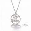 Bible Verse Necklace Sterling Silver, Custom Hebrew Cutout Disc 27mm, Gold or Rose Plated - handmade in Israel