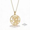 Solid 14K Gold Bible Verse Necklace, Hebrew Scripture Disc Pendant, Handmade in Israel - handmade in Israel