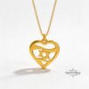 Sterling Silver Star of David Heart Necklace - Jewish Jewelry Gift - handmade in Israel
