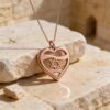 Sterling Silver Star of David Heart Necklace - Jewish Jewelry Gift - handmade in Israel