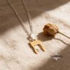 Two-Tone Chai Necklace: Sterling Silver & Gold, Jewish Symbol - handmade in Israel