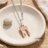 Two-Tone Chai Necklace: Sterling Silver & Gold, Jewish Symbol - handmade in Israel